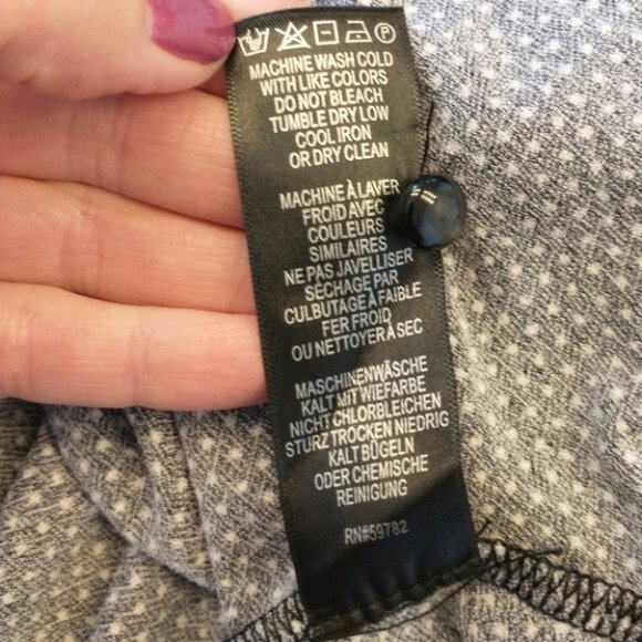 Women's Adrianna Papell Black and White Polka Dot Ruffle Blouse Size Small - Picture 7 of 11